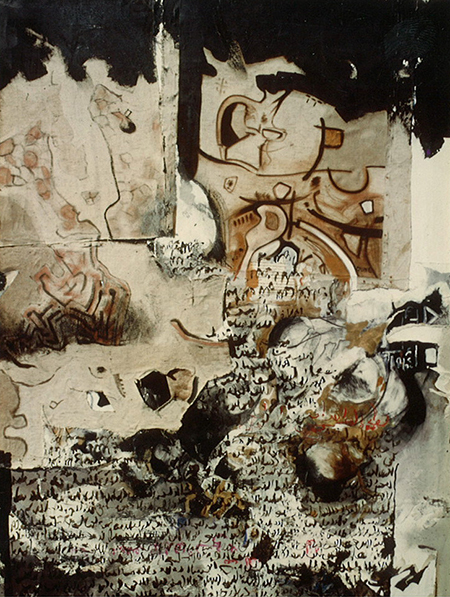 KALLIGRAPHIE, dessin collage, 1975