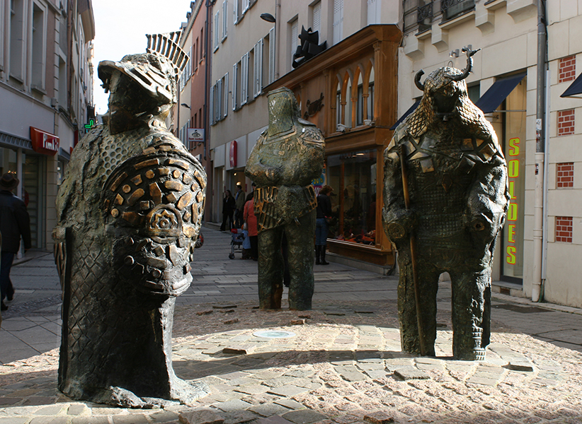 LES CROISÉS, 3 pièces originales en bronze Chartres, 1992