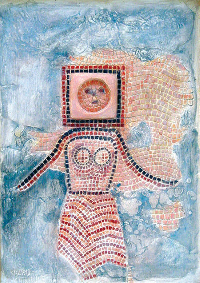 POMPEÏ, relief et plâtre peint, 2003
