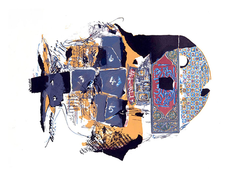 POISSON MARELLE, dessin collage, 1989