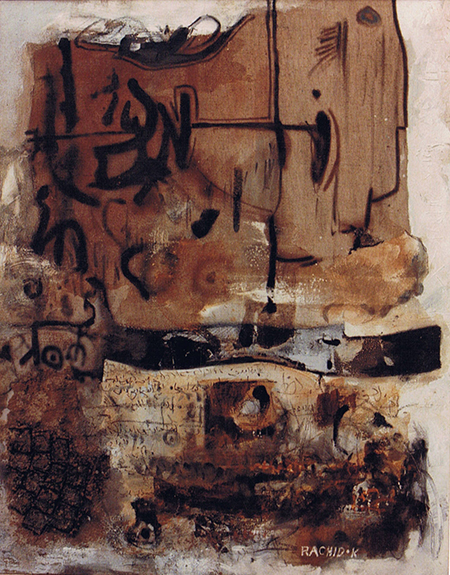 KALLIGRAPHIE, peinture sur toile 40F, 1974