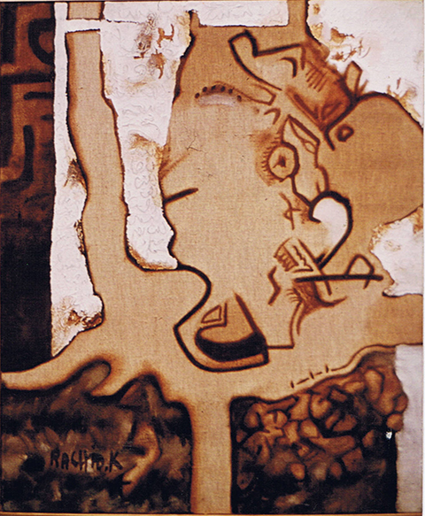 KALLIGRAPHIE, peinture sur toile 60F, 1975
